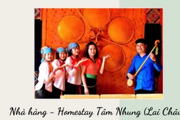 Chị Lò Thị Tâm (thứ 4 từ bên trái) - chủ Nhà hàng, homestay Tâm Nhung. Ảnh: NVCC.