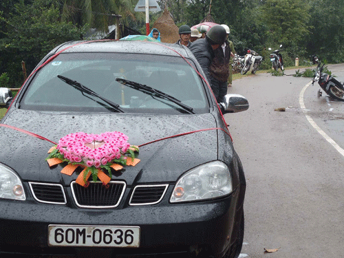 Hiện trường vụ tai nạn giao thông. Ảnh: Văn Tố