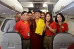 Hành trình thăm VN trên máy bay Vietjet của Đức Pháp Vương Gyalwang Drukpa XII