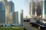 Khách sạn chọc trời ở Chechnya bùng cháy