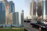 Khách sạn chọc trời ở Chechnya bùng cháy