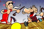 “Cụ” Messi chống batoong đá bóng với “cụ” Gerrard