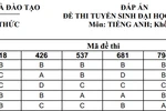 Bộ GD&ĐT công bố đáp án chính thức tiếng Anh khối A1