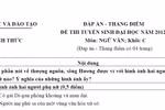 Đáp án đề thi ĐH 2012: Văn, Sử, Địa của Bộ Giáo dục