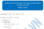Đáp án đề thi ĐH môn Toán khối D 2012