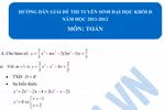 Đáp án đề thi ĐH môn Toán khối D 2012