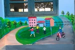 Sau nghỉ hè, Trường Tiểu học Diễn Trung biến hình thành "ngôi trường bích họa"