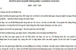 Đáp án đề thi Cao đẳng môn Văn khối C, D năm 2012
