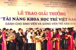 121 đề tài nhận được giải thưởng Tài năng khoa học trẻ Việt Nam 