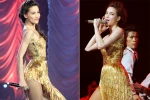 Hồ Ngọc Hà diện lại váy vàng lấp lánh