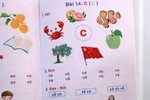 Sách học vần tiếng Việt lại vẽ cờ Trung Quốc