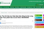Cục An toàn thực phẩm yêu cầu dừng sản xuất IMusnano Curcumin+