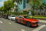 Dàn xe VinFast Lux bất ngờ xuất hiện hoành tráng tại Thành phố Hồ Chí Minh