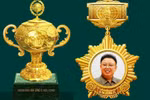 Lộ ảnh huy chương, cúp vàng "Giải thưởng quốc tế Kim Jong-il"