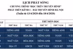 Hà Nội công bố lịch học trên truyền hình từ ngày 13 đến 18/4