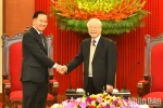 Tổng Bí thư tiếp Đoàn đại biểu cấp cao Văn phòng Trung ương Đảng Nhân dân Lào