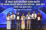 Giải thưởng toàn quốc về thông tin đối ngoại năm 2016