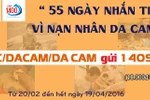 Mỗi tin nhắn sẽ ủng hộ 18.000 đồng đến với các nạn nhân da cam