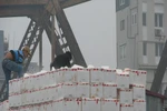 Thương lái tranh giành mua quýt Trung Quốc ở chợ Long Biên