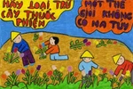 Ảnh: Tranh cổ động phòng chống tệ nạn ma túy của trẻ em