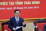 Chủ tịch Quốc hội Vương Đình Huệ làm việc với Ban Thường vụ Tỉnh ủy Thái Bình