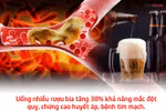 Uống nhiều rượu bia tăng nguy cơ đột quỵ trong mùa lạnh