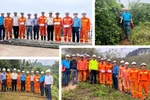 Thăm hỏi, động viên công nhân thay cách điện đường dây 500kV Sơn La - Hòa Bình
