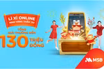 Cơ hội trúng trúng vàng 9999 khi lì xì online trên ứng dụng MSB mBank