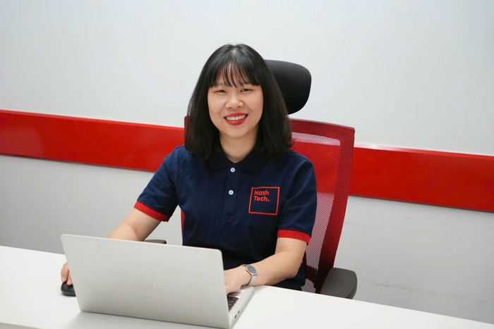 Chị Vũ Thị Minh - Trưởng bộ phận Tuyển dụng Công ty NashTech Việt Nam, văn phòng Hà Nội. Ảnh: NVCC anh-gui-bao.jpg