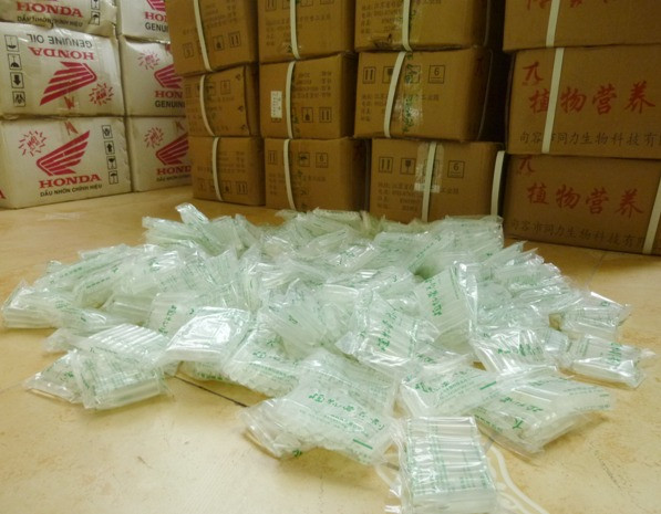 Lô thuốc kích thích bị thu giữ. Lô thuốc kích thích bị thu giữ.