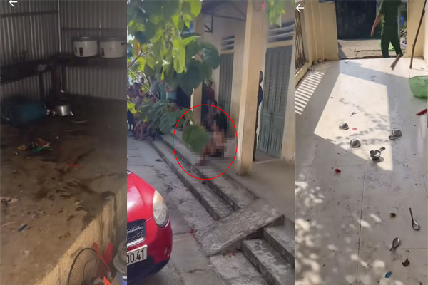 Hình ảnh nơi xảy ra vụ việc và hình tròn khoanh đỏ là nghi phạm đã bị bắt giữ. (Ảnh: cắt từ màn hình)