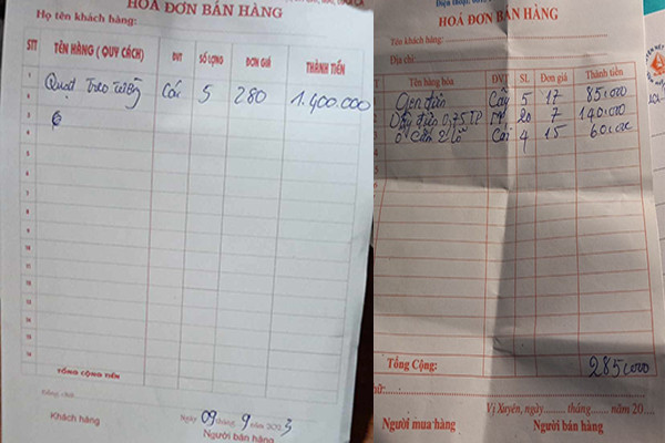 Bảng giá mua sắm một số thiết bị cho lớp học. (Ảnh: MXH)