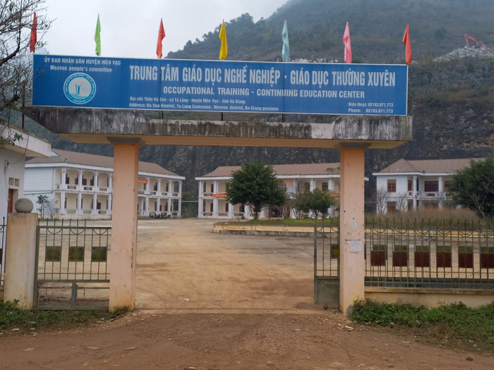 Trung tâm Giáo dục nghề nghiệp - Giáo dục thường xuyên huyện Mèo Vạc. (Ảnh: NT) Trung tâm Giáo dục nghề nghiệp - Giáo dục thường xuyên huyện Mèo Vạc. (Ảnh: NT)