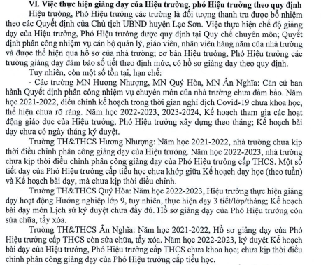 Hồ sơ giảng dạy của Phó hiệu trưởng Trường Tiểu học và Trung học cơ sở Ân Nghĩa và Quý Hòa còn bị tẩy xóa, sửa chữa. (Ảnh: cắt màn hình) giang-day-.png