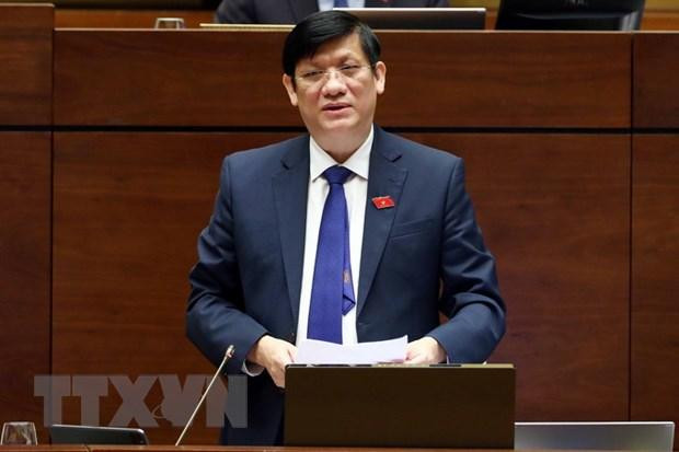 Bộ trưởng Bộ Y tế Nguyễn Thanh Long trả lời các câu hỏi chất vấn của đại biểu Quốc hội. (Ảnh: TTXVN) Bộ trưởng Bộ Y tế Nguyễn Thanh Long trả lời các câu hỏi chất vấn của đại biểu Quốc hội. (Ảnh: TTXVN)