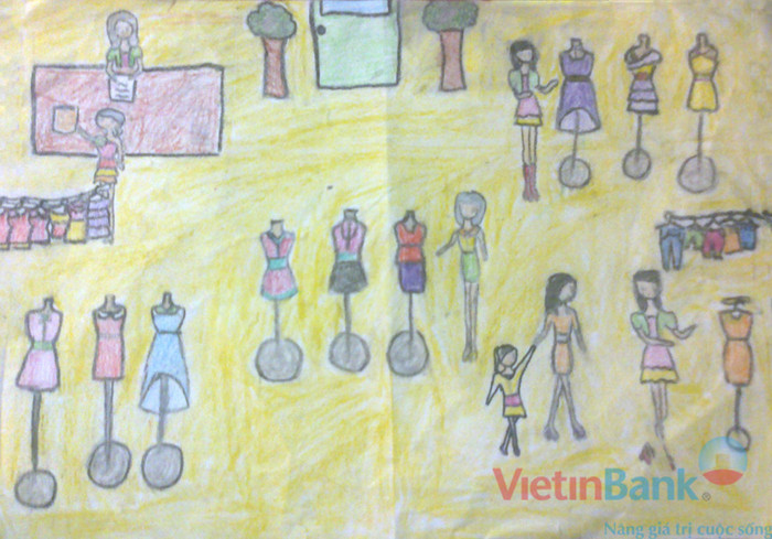 Bức tranh của em nói về ước mơ được làm nhà thiết kế thời trang, để thiết kế ra những trang phục thật đẹp cho mọi người trên toàn thế giới. Em xin gửi quý tòa soạn bức tranh và ảnh trân dung của em kèm theo: Bức tranh của em nói về ước mơ được làm nhà thiết kế thời trang, để thiết kế ra những trang phục thật đẹp cho mọi người trên toàn thế giới. Em xin gửi quý tòa soạn bức tranh và ảnh trân dung của em kèm theo: