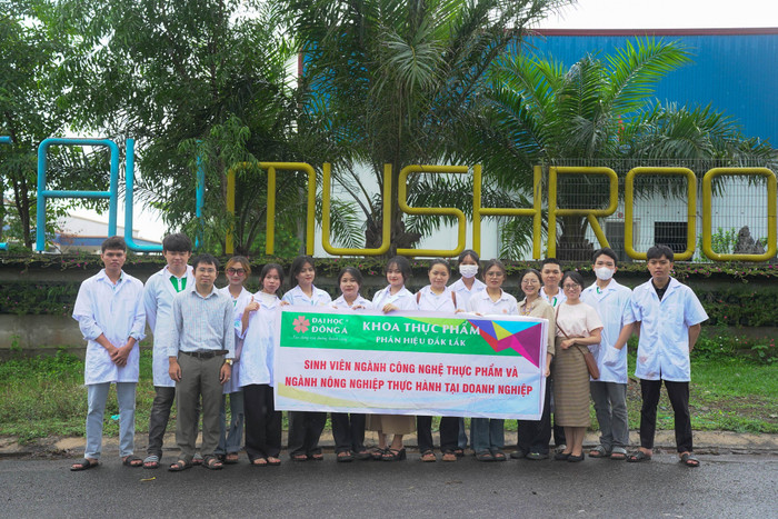 Sinh viên chuyên ngành Nông nghiệp công nghệ cao, Trường Đại học Đông Á thực hành tại doanh nghiệp. Ảnh: NTCC SV thực hành 1.jpeg