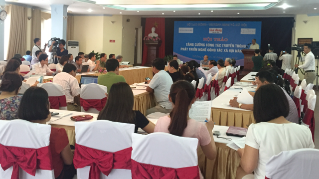 Toàn cảnh hội thảo “Tăng cường công tác truyền thông phát triển nghề công tác xã hội năm 2015”. Ảnh: Đức Minh