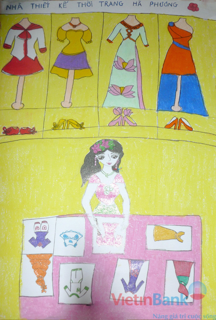 Em vẽ tương lai sau này lớn lên em sẽ trở thành nhà thiết kế thời trang. Thông điệp em muốn gửi tới các bạn là: Có bạn nào cùng chung ước mơ với mình không? Mình ước sẽ trở thành nhà thiết kế thời trang thật giỏi để thiết kế ra nhiều bộ trang phục đẹp, và đặc biệt mình sẽ thiết kế dành tặng riêng cho các bạn những bộ trang phục thật đáng yêu và ngộ nghĩnh. Em vẽ tương lai sau này lớn lên em sẽ trở thành nhà thiết kế thời trang. Thông điệp em muốn gửi tới các bạn là: Có bạn nào cùng chung ước mơ với mình không? Mình ước sẽ trở thành nhà thiết kế thời trang thật giỏi để thiết kế ra nhiều bộ trang phục đẹp, và đặc biệt mình sẽ thiết kế dành tặng riêng cho các bạn những bộ trang phục thật đáng yêu và ngộ nghĩnh.