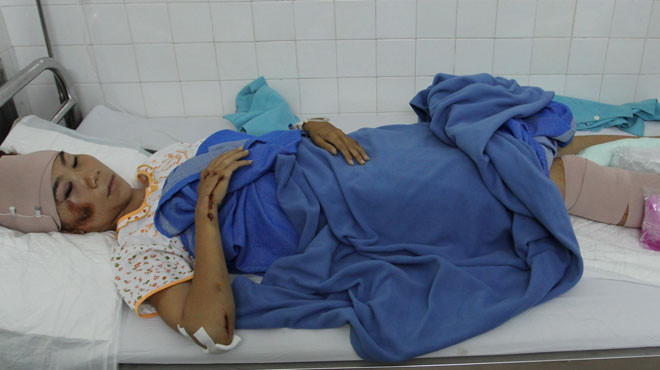 Trương Thanh Hằng đang nằm viện - Ảnh: Đoàn Cường