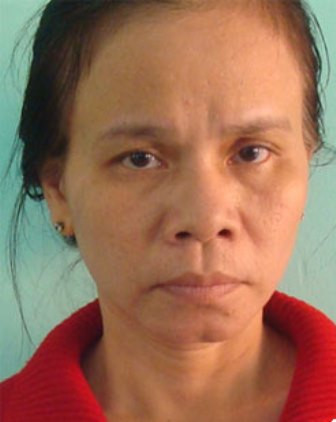 Đối tượng cầm đầu Ngô Thị Lan tại cơ quan công an. Ảnh CAông ancung cấp