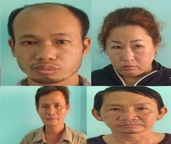 Các đối tượng trong đường dây mua bán trẻ sơ sinh tại TP.HCM vừa bị công an triệt phá. Ảnh CA cung cấp