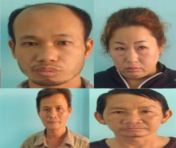 Các đối tượng trong đường dây mua bán trẻ sơ sinh tại TP.HCM vừa bị công an triệt phá. Ảnh CA cung cấp
