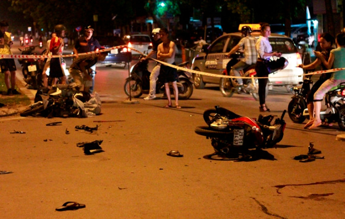 Hiện trường vụ tai nạn.