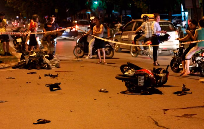 Hiện trường vụ tai nạn.