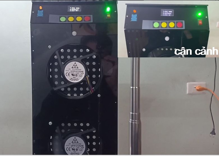 Cận cảnh thiết bị quạt điều hòa thông minh. (Ảnh: NVCC) Cận cảnh thiết bị quạt điều hòa thông minh. (Ảnh: NVCC)