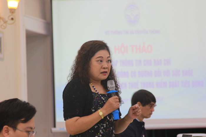 Thạc sĩ Vũ Thị Minh Hạnh, Cố vấn cấp cao, Viện Chiến lược và Chính sách Y tế (Bộ Y tế). (Ảnh: Mạnh Đoàn) hoi-thao-do-uong-co-con (4).JPG
