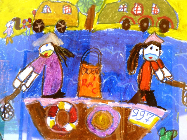 Những bức vẽ của CLB Cọ Nhí được treo dọc hành lang nhằm khơi gợi lòng yêu nghệ thuật của trẻ. Những bức vẽ của CLB Cọ Nhí được treo dọc hành lang nhằm khơi gợi lòng yêu nghệ thuật của trẻ.