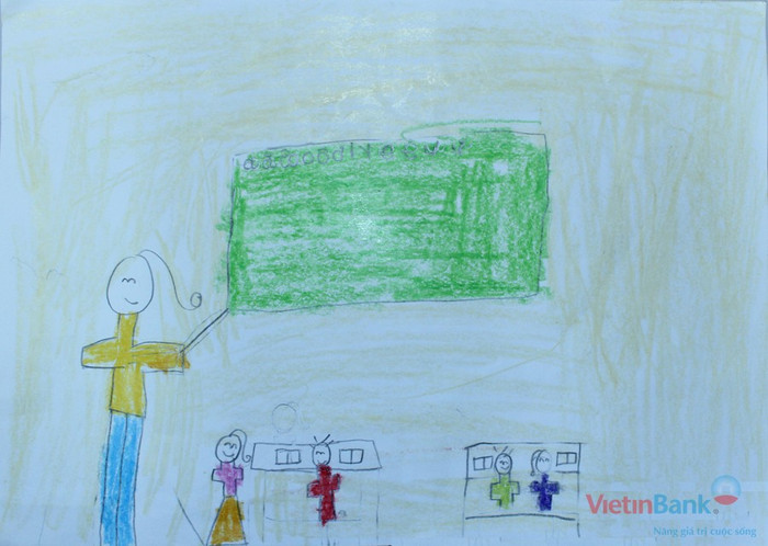 Ngân Giang chia sẻ với các bạn đồng trang lứa về ước mơ trở thành cô giáo.