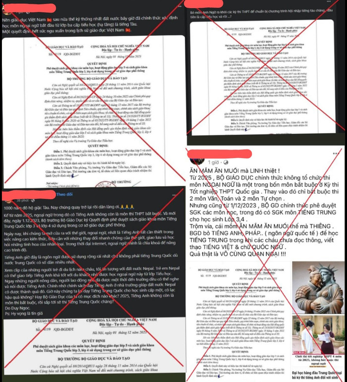 Bộ Giáo dục và Đào tạo đã đề nghị các cơ quan chức năng điều tra, xử lý những hành vi xuyên tạc Quyết định phê duyệt sách giáo khoa tiếng Trung Quốc. Bộ Giáo dục và Đào tạo đã đề nghị các cơ quan chức năng điều tra, xử lý những hành vi xuyên tạc Quyết định phê duyệt sách giáo khoa tiếng Trung Quốc.